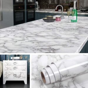 Self-Adhesive White Marble Sheet